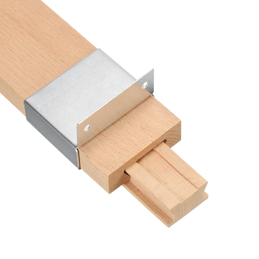 uxcell 1 Set Wooden Drawer Slides with Metal Slide Glide